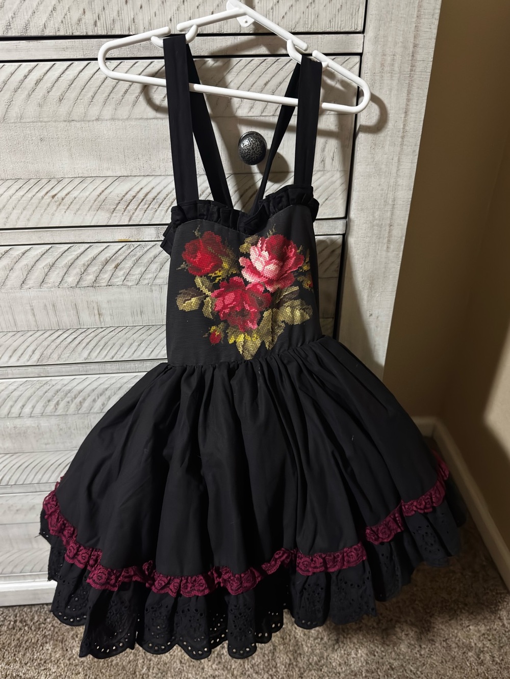 Dollcake Black Dress with Red Floral print
